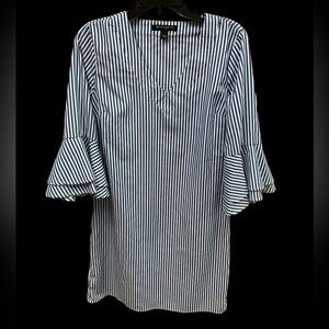 SHARAGANO MINI DRESS EITH BELL SLEEVES